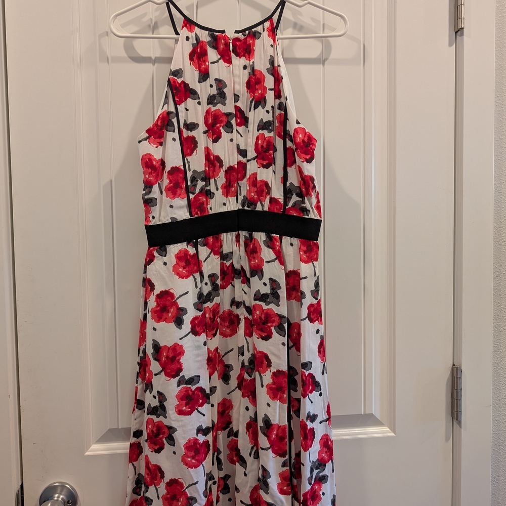 LOFT Pink and Black Floral Casual Dress - Picture 3 of 6